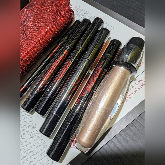 Ybf makeup travel bag bling + lipliner eyeliner eyebrow eye pencil color SET NEW - Picture 5 of 8